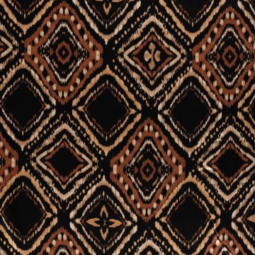 Viskose-Satin Ethno-Karo Schwarz