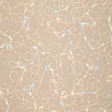 Waschbarer Bouclé-Chenille-Stoff mit Stickerei Beige
