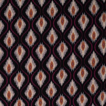 Doppeljersey Ikat-Rautenmuster Schwarz-Bordeaux