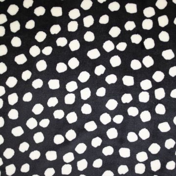 Double Soft Fleece Punkte Schwarz-Ecru
