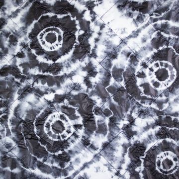 Gesteppter Tie-Dye Stoff Schwarz-Weiß