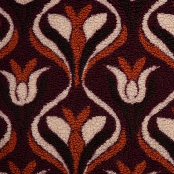 Sherpa Teddy Retro-Blumenmuster Himbeere