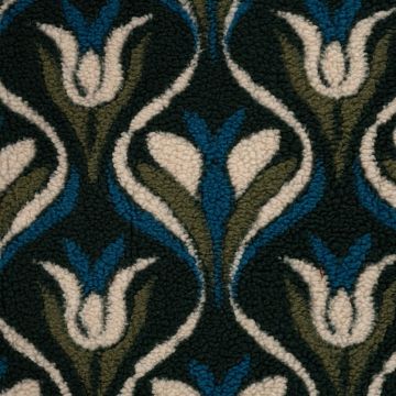 Sherpa Teddy Retro-Blumen Petrol