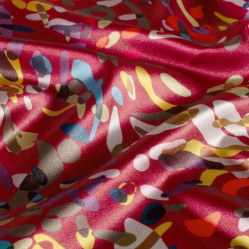 Satin abstrakt multicolor Rot