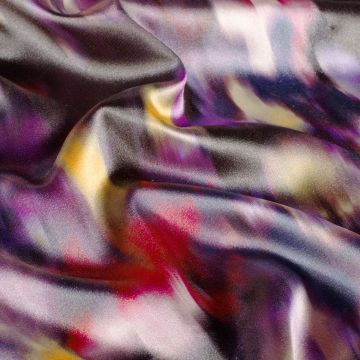 Satin abstraktes Aquarellmuster lila multicolor