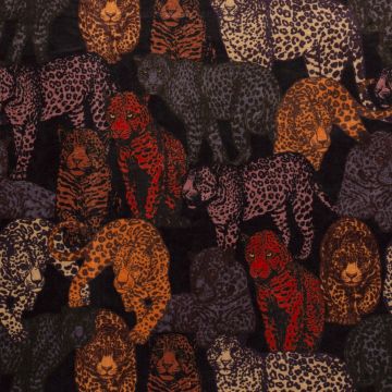 Velours mit Leopardenmuster Schwarz