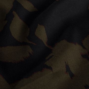 Viskose mit abstraktem Blumenmuster Schwarz-Moos