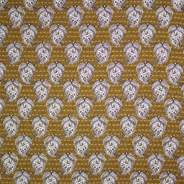 Doubleface-Jacquard mit indischem Buta-Muster Ocker