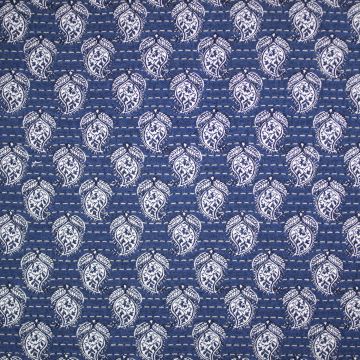 Double Face Jacquard mit indischem Buta-Muster in Blau