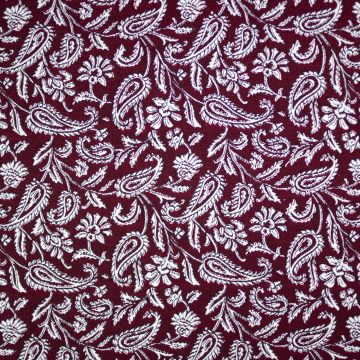 Doppelseitiger Jacquard Paisley Bordeaux