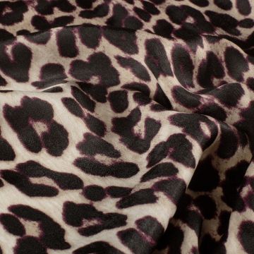 Satin Velvet Leopard Aubergine