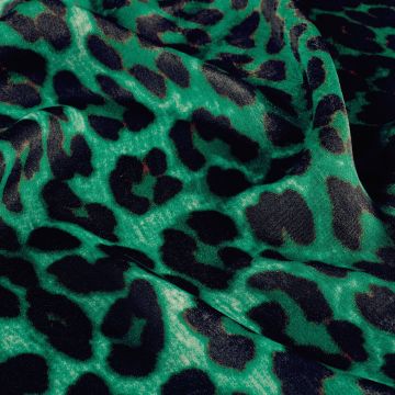 Satin-Velours Leopard Grün