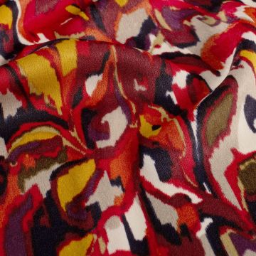 Satin Velvet mit abstraktem Muster Rot