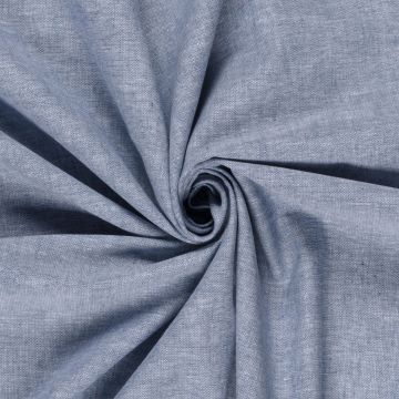 Leinen-Baumwoll-Oxford in Jeansblau