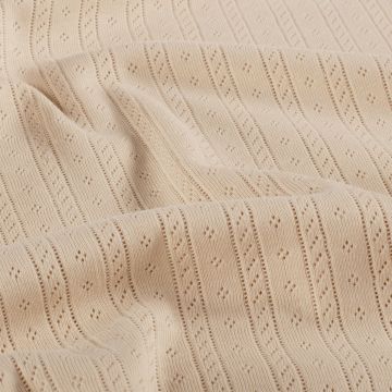 Ajour-Jersey Baumwolle beige