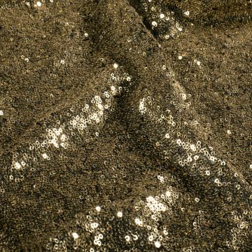 Meshstoff mit Pailletten Uni Gold