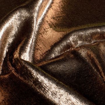 Satinstoff mit Foliendruck in Bronze