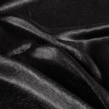 Satinstoff mit Folienprägung Uni Schwarz