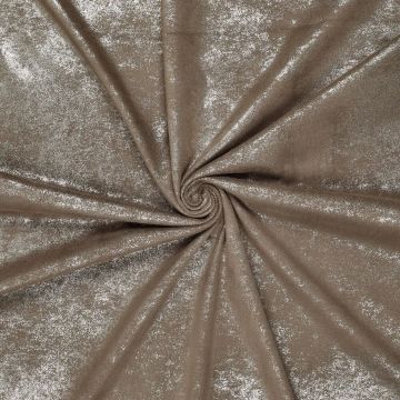 Metallic Suede Stretch Stoff in Silberbraun