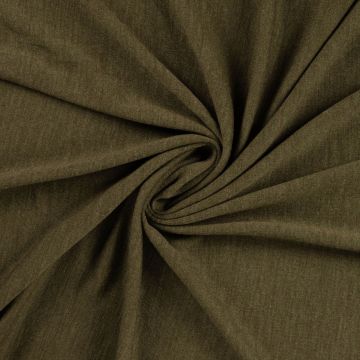 Merino-Wolljersey moosgrün meliert