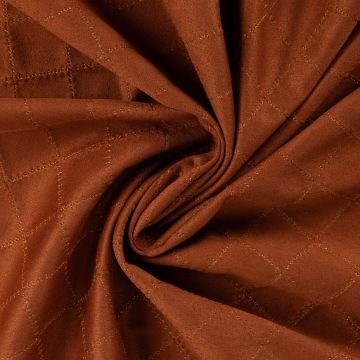 Scuba-Suede mit Rautenstickerei Brique