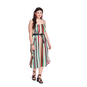 Burda Schnittmuster Damenkleid mit Trägern, Eingrifftaschen und Top mit Smok-Ausschnitt und Spaghettiträgern 5721