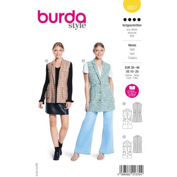 Burda Style Schnittmuster 5827 Damen Weste