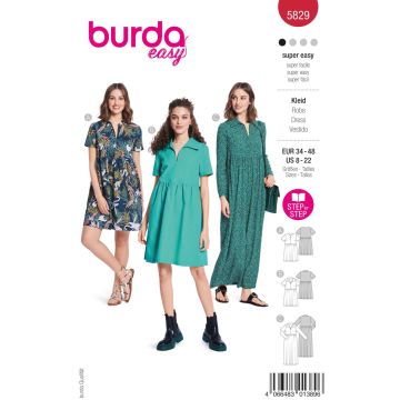 Burda Schnittmuster 5829 - Kleid Damen Größe 34 bis 48