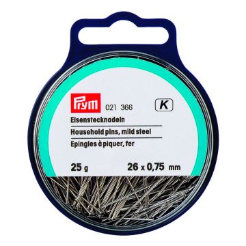 PRYM Stecknadeln aus Eisen 0,75 x 26 mm silberfarben 021366