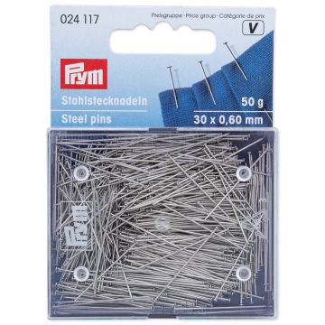PRYM Stecknadeln Stahl 0,60 x 30 mm silberfarben 024117