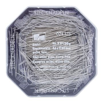 PRYM Stecknadeln aus Stahl 0,60 x 34 mm, silberfarben, 024175