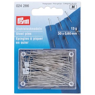 PRYM Stecknadeln aus Stahl 0,60 x 30 mm silberfarben 024286