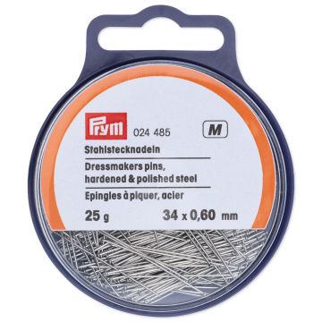 PRYM Stecknadeln aus Stahl 0,60 x 34 mm silberfarben 024485