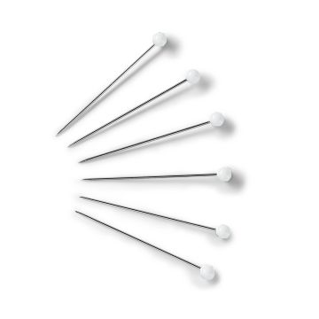 PRYM Glaskopfstecknadeln aus Stahl 0,60x30 mm silberfarben weiß 029208