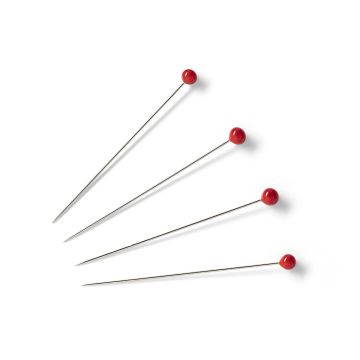 Prym Glasstecknadeln 35 x 0,40 mm Silber Rot 029700