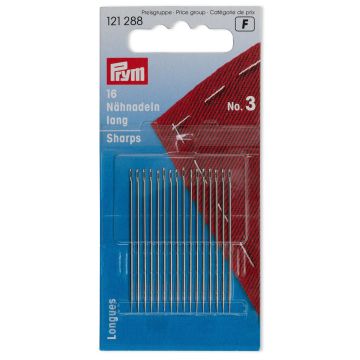 PRYM Nähnadeln lang aus Stahl Nr. 3 0,90x44 mm silberfarben 121288