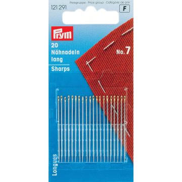 PRYM Handnähnadeln lang, Stahl Nr. 7, 0,70 x 38 mm, silberfarben 121291