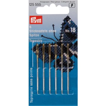 PRYM Sticknadeln ohne Spitze, Gr. 18, 1,20 x 50 mm, silberfarben, 125555