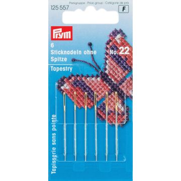 PRYM Sticknadeln ohne Spitze 22 Stk. 0,90 x 40 mm silberfarben 125557