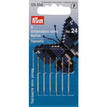 Prym Sticknadeln ohne Spitze Gr. 24 0,80x37 mm silberfarben 125558