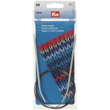 Rundstricknadeln ALU 100 cm 3,50 mm grau