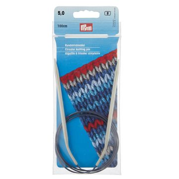 Rundstricknadeln ALU 100 cm 5,00 mm grau