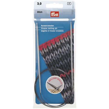 Rundstricknadeln MS 80 cm 3,00 mm silberfarbig