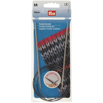 Rundstricknadeln MS 100 cm 3,50 mm silberfarbig