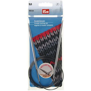 Rundstricknadeln MS 100 cm 5,00 mm silberfarbig