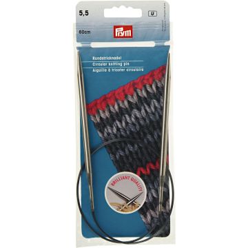 Rundstricknadeln MS 60 cm 5,50 mm silberfarbig