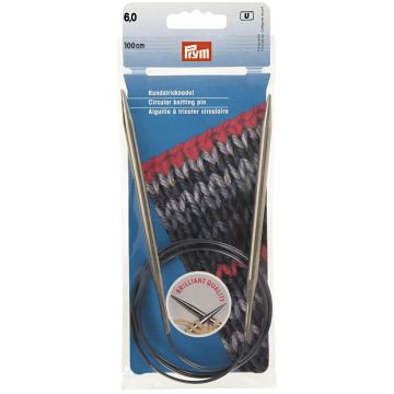 Rundstricknadeln MS 100 cm 6,00 mm silberfarbig
