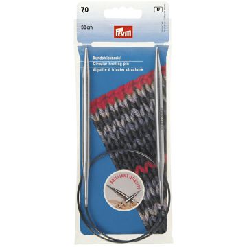 Rundstricknadeln MS 60 cm 7,00 mm silberfarbig