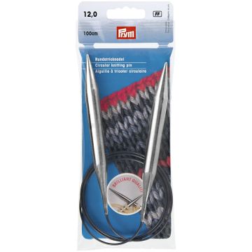 Rundstricknadeln MS 100 cm 12,00 mm silberfarbig