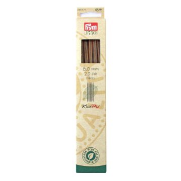 PRYM Sockenstricknadeln 8,00/20 CUB.NAT. 224171